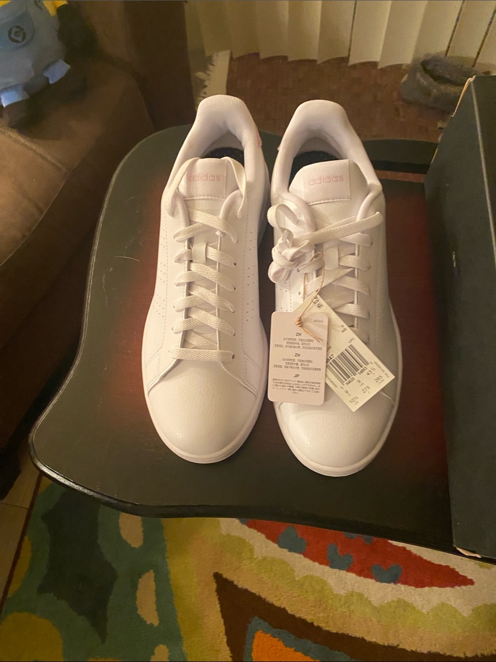 adidas White Low-Top Leather Sneakers